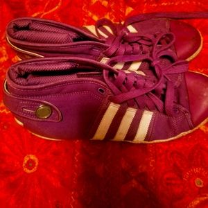 Purple High Top Shell Toed  Adidas
